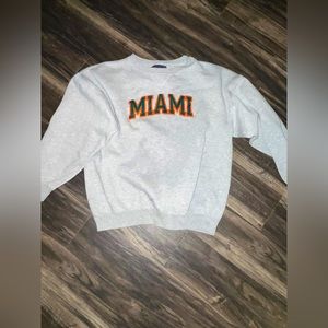 Large Champs Licensed University of Miami Crew Neck Sweatshirt